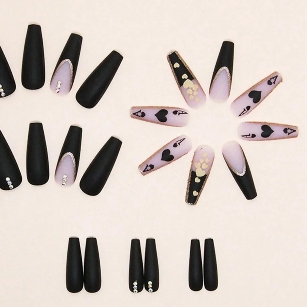 •She’s My Ace• 24 Piece Extra Long Coffin Press On Nails